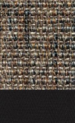 Sisal Salvador nuss 084 tæppe med kantbånd i sort